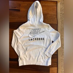Nike White Lacrosse Hoodie, youth L